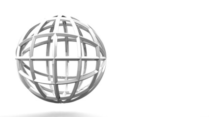 White circle abstract on white text space.
3D illustration for background.
