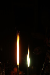 Chocolate cake with fountain candles