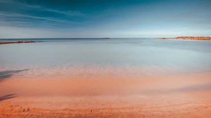 Foto auf Acrylglas Elafonissi Strand, Kreta, Griekenland Strand von Elafonisi auf Kreta, Griechenland, rosa Sand, Panorama, Langzeitbelichtung