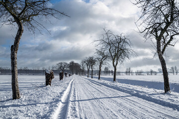 Winterlandschaft im ländlichen Raum.