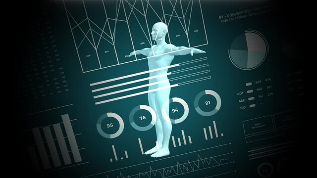 Data and report statistics, animation with graph diagrams.