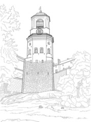clock tower cketch - 480786991