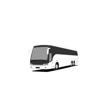 bus transportation  stock vector illustration black white isolated on white background