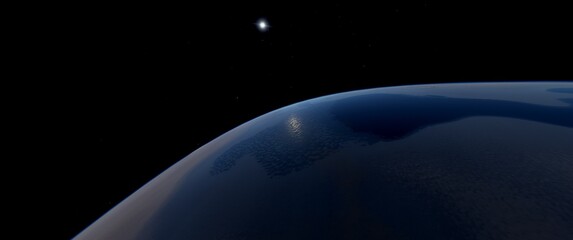 Planet in deep space, exoplanet through the eyes of an artist, beautiful wallpaper, space background, 3d render