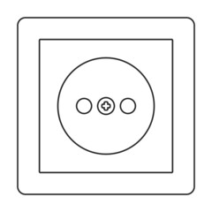 Socket of switch vector icon.Outline vector icon isolated on white background socket of switch.