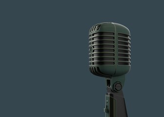 microphone green color plain background