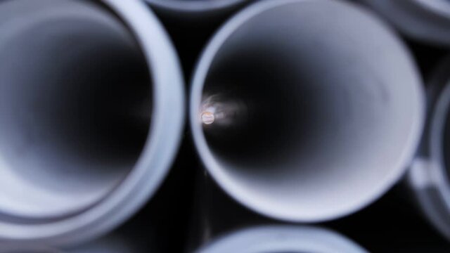 footage of plastic pipes close-up