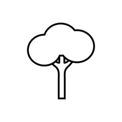 Tree line icon, vector outline logo isolated on white background
