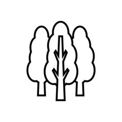 Tree line icon, vector outline logo isolated on white background