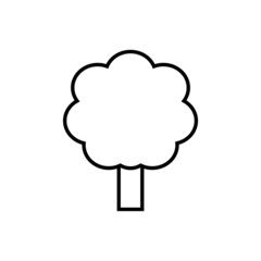 Tree line icon, vector outline logo isolated on white background