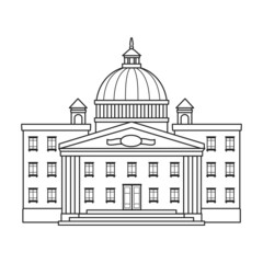 Building of government vector icon.Outline vector icon isolated on white background building of government .