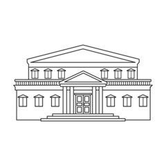 Building of government vector icon.Outline vector icon isolated on white background building of government .