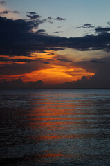 Alter do Chão,Pará,Brasil.Sunset on the Tapajós River, in the northern region of Brazil.
