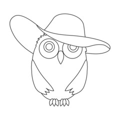 Owl vector icon.Outline vector icon isolated on white background owl.