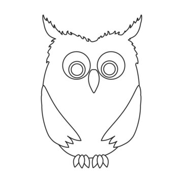 Owl vector icon.Outline vector icon isolated on white background owl.