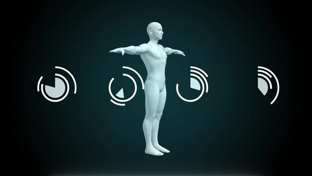 Data and report statistics, animation with graph diagrams.