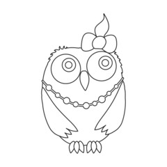 Owl vector icon.Outline vector icon isolated on white background owl.