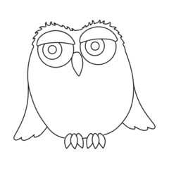 Owl vector icon.Outline vector icon isolated on white background owl.