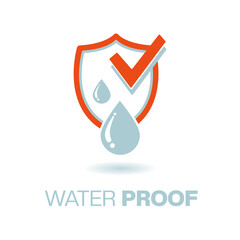 waterproof, water resistant vector icon