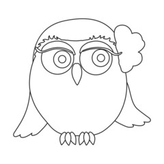 Owl vector icon.Outline vector icon isolated on white background owl.