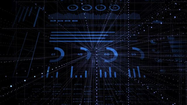 Data and report statistics, animation with graph diagrams.