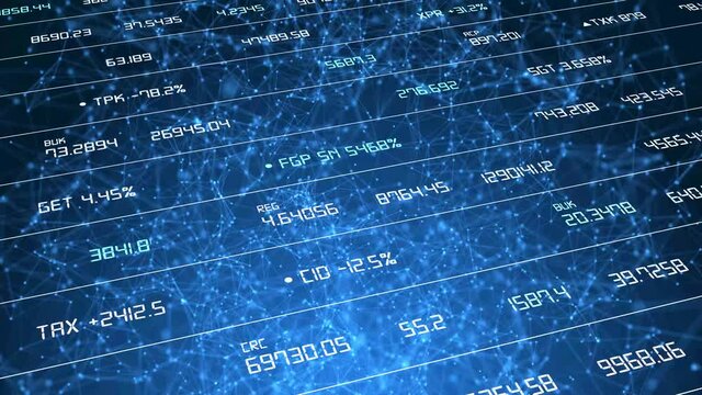 Data and report statistics, animation with graph diagrams.