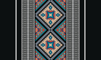 Oriental ethnic seamless pattern. Traditional design for background, wallpaper, clothing, wrapping, carpet, tile, fabric, decoration, vector illustration, embroidery style. Textile ornament.