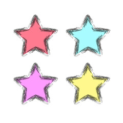 Stars elements decorative shapes illustration vector set