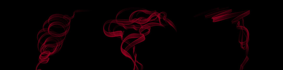 Dark red smoke on a wide black background