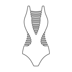 Swimsuit vector icon.Outline vector icon isolated on white background swimsuit.
