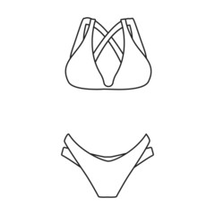 Swimsuit vector icon.Outline vector icon isolated on white background swimsuit.