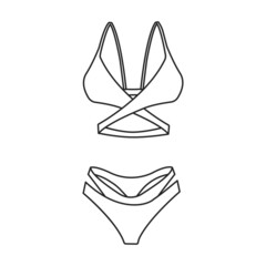 Swimsuit vector icon.Outline vector icon isolated on white background swimsuit.