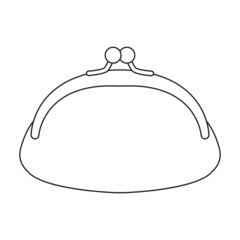 Leather wallet vector icon.Outline vector icon isolated on white background leather wallet.