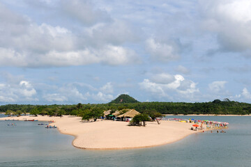 View of The Island of Love in Alter do Chão, state of Pará, northern region. An island with...