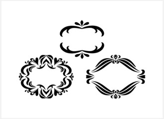 Vintage wreath isolated. Stencil frame border. Vector stock illustration. EPS 10