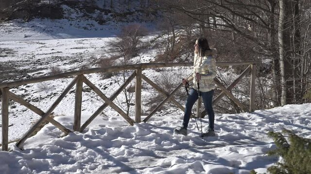 Escursione sulla neve lago del Lagastrello tra Emilia e Toscana