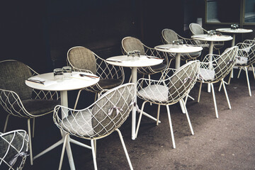 French restaurant - chairs in the row - 480796350