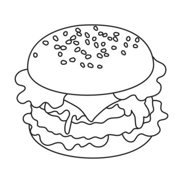 recommend clip art: Burger vector icon.Outline vector icon isolated on white background burger.