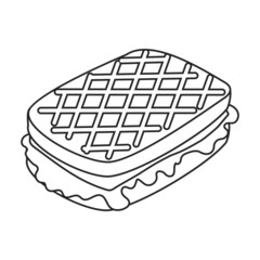 Sandwich vector icon.Outline vector icon isolated on white background sandwich.