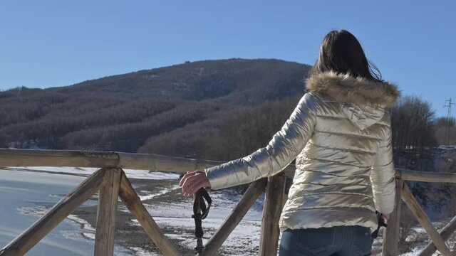 Escursione sulla neve lago del Lagastrello tra Emilia e Toscana