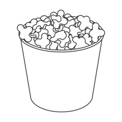 Popcorn vector icon.Outline vector icon isolated on white background popcorn.