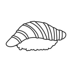 Rice sushi vector icon.Outline vector icon isolated on white background rice sushi.