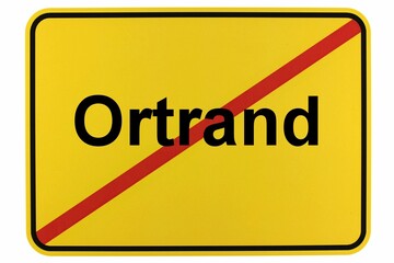 Illustration eines Ortsschildes der Stadt Ortrand