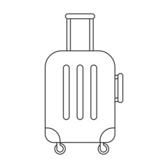 Suitcase vector icon.Outline vector icon isolated on white background suitcase.