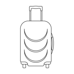 Suitcase vector icon.Outline vector icon isolated on white background suitcase.