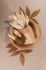 Disposable tableware from natural materials