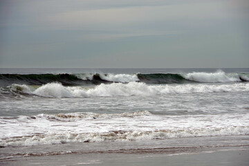 Pacific ocean surf and waves on a winter day in California