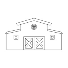 Barn vector icon.Outline vector icon isolated on white background barn.