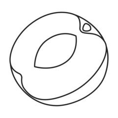 Apricot dried vector icon.Outline vector icon isolated on white background apricot dried.