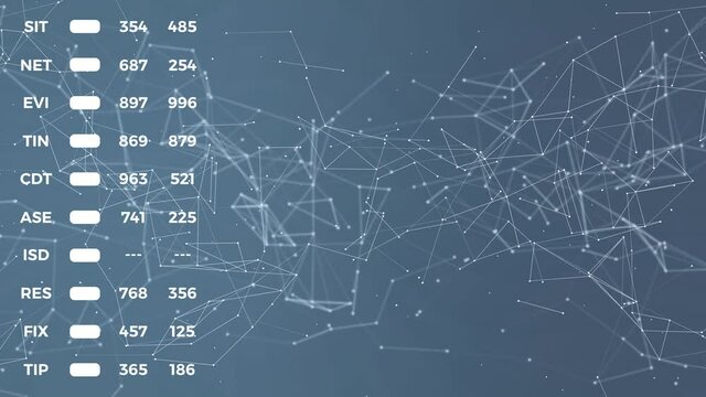 Data and report statistics, animation with graph diagrams.